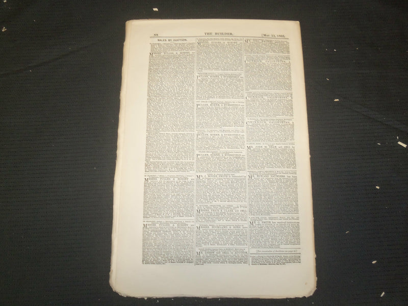 1865 MAY 13 THE BUILDER ARCHITECT MAGAZINE - ILLUSTRATIONS - ST 415N