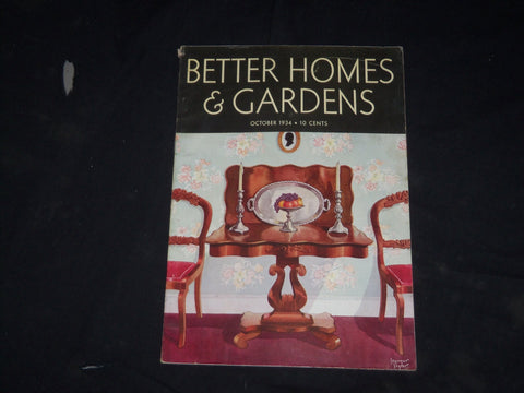 1934 OCTOBER BETTER HOMES AND GARDENS MAGAZINE - NICE ILLUSTRATED COVER - B 145