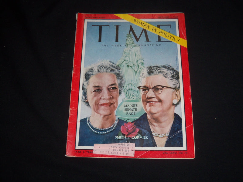 1960 SEPTEMBER 5 TIME MAGAZINE - MARGARET CHASE SMITH & LUCIA M. CORMIER- T 1759