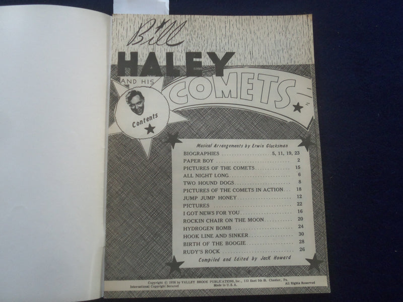 1956 BILL HALEY AND HIS COMETS SONGBOOK - J 8379