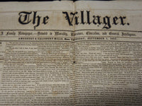 1853 SEPTEMBER 1 THE VILLAGER NEWSPAPER - MASSACHUSETTS - K 57