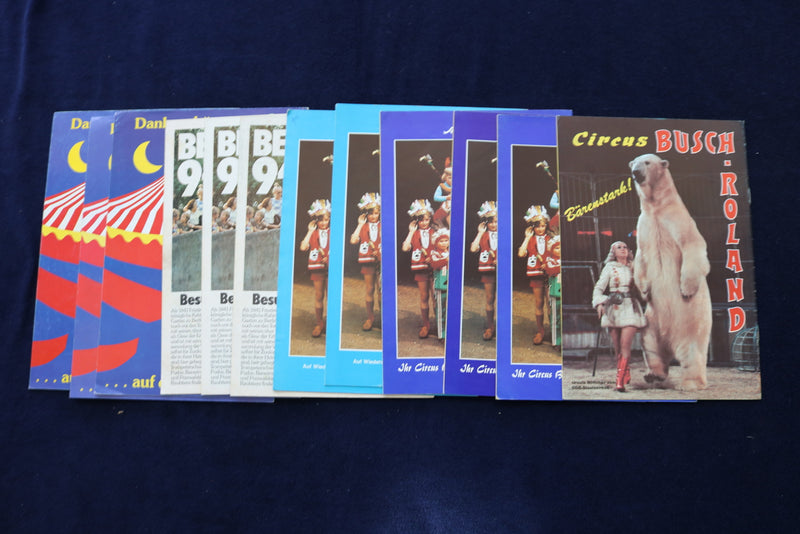 1980'S-1990'S BUSCH ROLAND CIRCUS PROGRAMS - GERMAN - LOT OF 12 - O 3515