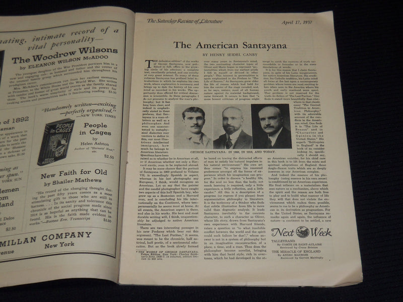 1937-1938 THE SATURDAY REVIEW MAGAZINE LOT OF 6 ISSUES - SINCLAIR LEWIS- O 2379A