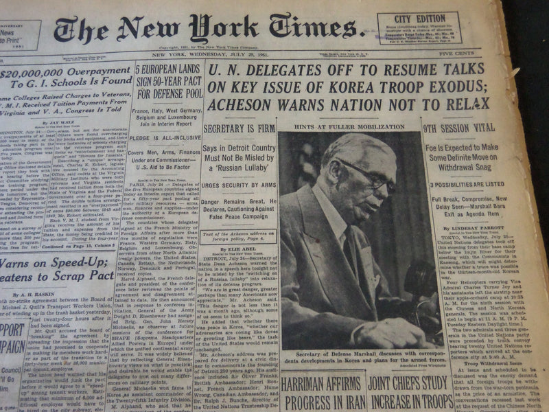 1951 JUL 25 NEW YORK TIMES 8 BRADLEY PLAYERS INVOLVED IN BASKETBALL FIX- NT 5787