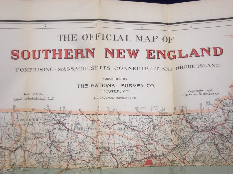 1918 THE OFFICIAL MAP OF SOUTHERN NEW ENGLAND 36