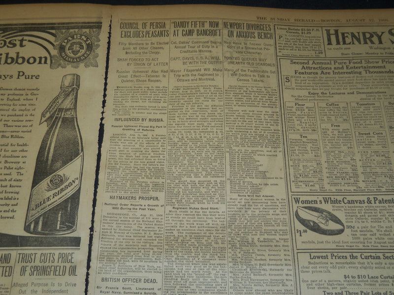 1906 AUGUST 12 THE BOSTON HERALD - WHITNEY TO FIGHT MORAN FOR NOMINATION- BH 112