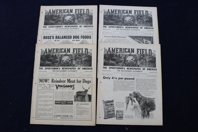 1932 THE AMERICAN FIELD SPORTSMAN'S NEWSPAPER OF AMERICA - LOT OF 28 - NP 8861