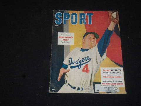 1955 SEPTEMBER SPORT MAGAZINE - DUKE SNIDER COVER - SP 8518