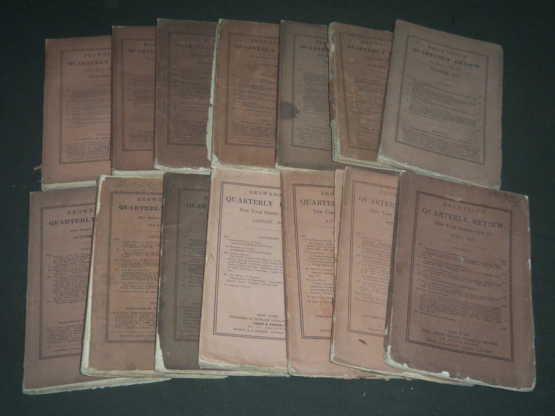 1847-1875 BROWNSON'S QUARTERLY REVIEW MAGAZINE LOT OF 23 ISSUES - WR 1293