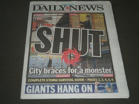 2012 OCTOBER 29 NEW YORK DAILY NEWS - CITY BRACES FOR A MONSTER - NP 2543