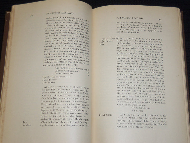 1889-1892 TOWN OF PLYMOUTH RECORDS VOLUME 1 & 2 - KD 703R
