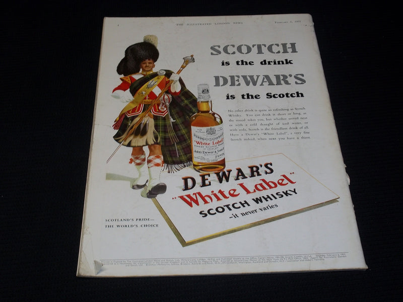 1955 FEBRUARY 5 ILLUSTRATED LONDON NEWS MAGAZINE NICE COVERS & ADS - E 4281