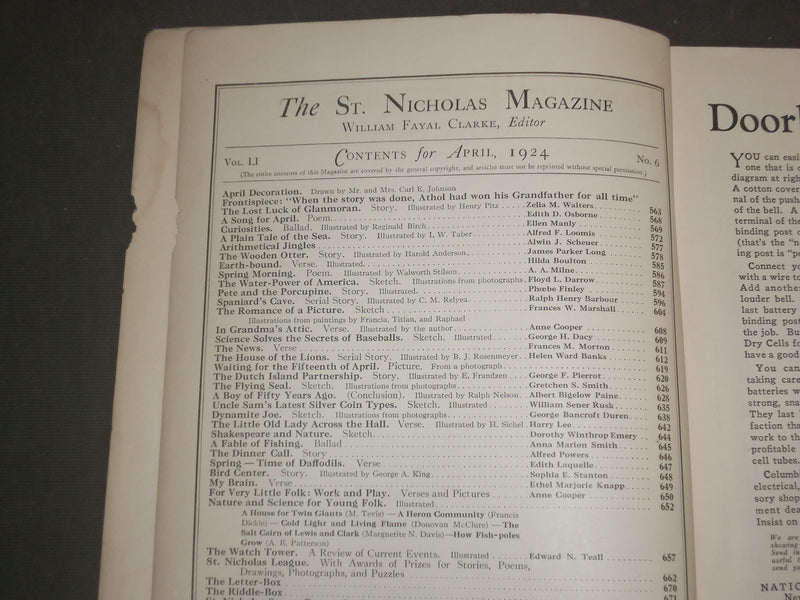 1924 APRIL ST. NICHOLAS MAGAZINE - ILLUSTRATIONS, STORIES & ADS - B 4636