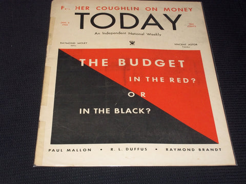 1934 JANUARY 6 TODAY MAGAZINE - THE BUDGET FRONT COVER - E 5988