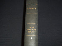 1928 JANUARY 1-JUNE 15 FORBES MAGAZINE BOUND VOLUME - NICE ADS - R 10H