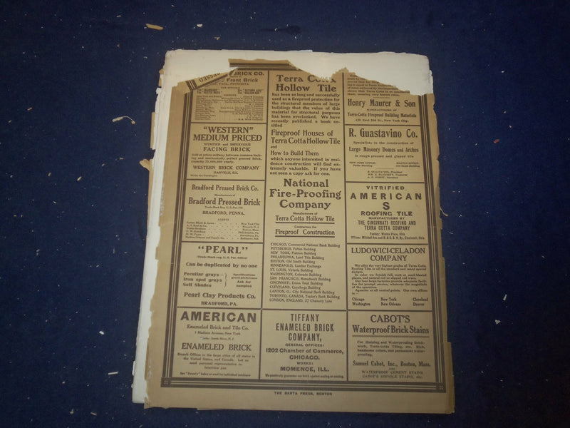 1909 JUNE THE BRICKBUILDER MAGAZINE - AN ARCHITECTURAL MONTHLY - ST 258R