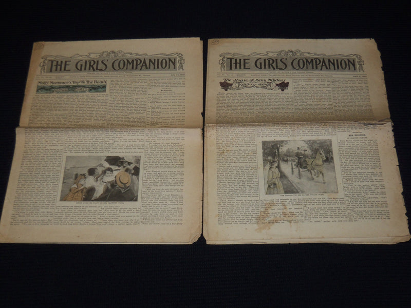 1907 THE GIRLS' COMPANION NEWSPAPER LOT OF 5 ISSUES - K 568