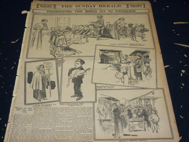 1910-1911 BOSTON HERALD SUNDAY MAGAZINE SECTIONS LOT OF 28 - NICE PHOTOS - UP 93
