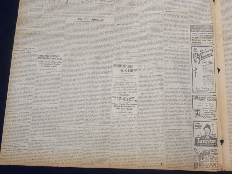 1918 MARCH 30 NEW YORK TIMES - FOCH NOW COMMANDS ALLIED ARMIES - NT 8155
