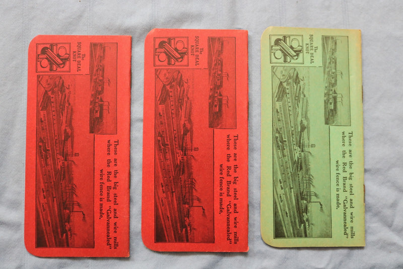 1924 SQUARE DEAL RED BRAND FENCE MEMO BOOK - KEYSTONE STEEL - LOT OF 6 - K 2960