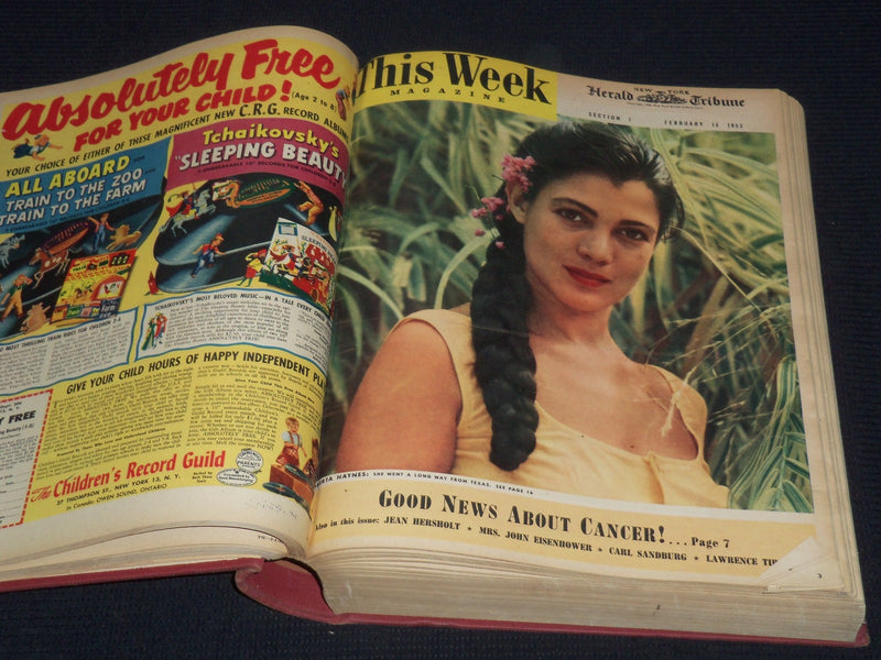 1953 JAN-JUN NEW YORK HERALD TRIBUNE THIS WEEK MAGAZINE BOUND VOLUME - KD 5862C