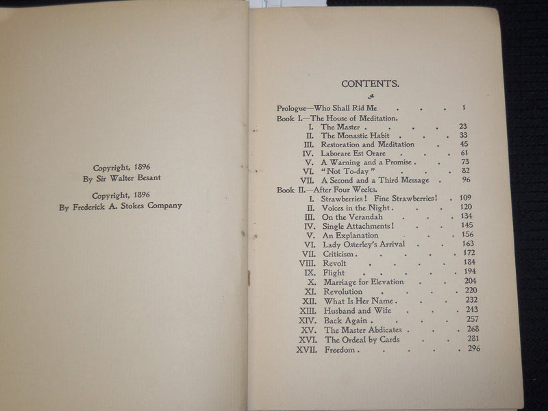 1896 THE CITY OF REFUGE A NOVEL BOOK BY SIR WALTER BESANT - KD 9428
