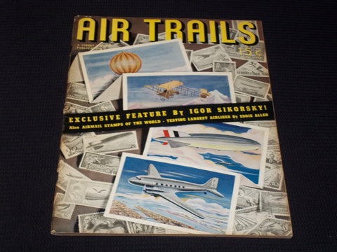1939 JUNE AIR TRAILS MAGAZINE - AIRMAIL STAMPS COVER - E 7052