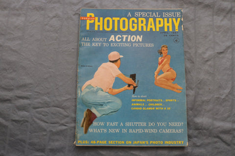 1957 APRIL POPULAR PHOTOGRAPHY MAGAZINE - PAULETTE NELSON COVER - SP 1194F