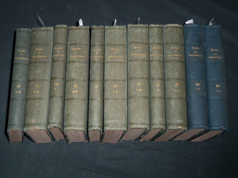 1864-1876 ARCHIV FUR OPHTHALMOLOGIE BOUND VOLUME LOT OF 11 - GERMAN - R 953