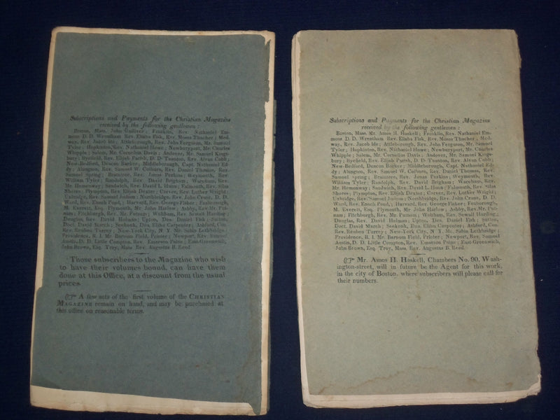 1825 MARCH & MAY THE CHRISTIAN MAGAZINE - LOT OF 2 - J 4589