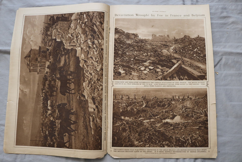 1919 JAN 23 MID-WEEK PICTORIAL MAGAZINE SECTION -DEVASTATION IN FRANCE - NP 9248