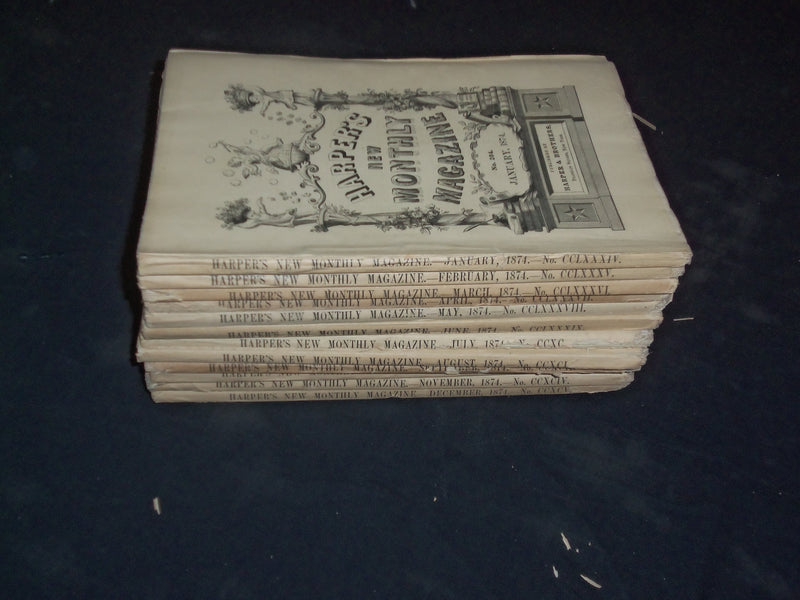1874 HARPER'S MONTHLY MAGAZINE-COMPLETE YEAR-NICE ILLUSTRATIONS & ADS - WR 1401