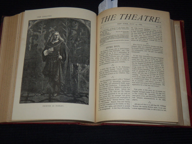 1886 MARCH-SEPTEMBER THE THEATRE ILLUSTRATED MAGAZINE BOUND VOLUME - KD 3806O