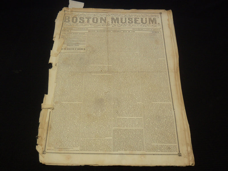1850 JULY 20 BOSTON MUSEUM NEWSPAPER - DEATH OF ZACHARY TAYLOR - NP 9055