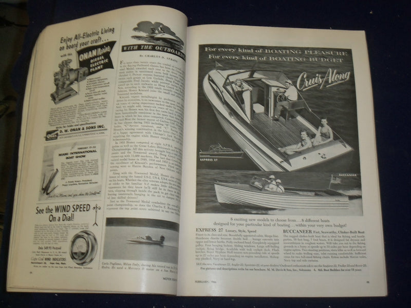 1956 FEBRUARY MOTOR BOATING MAGAZINE - THE YACHTSMEN'S MAGAZINE - B 6621