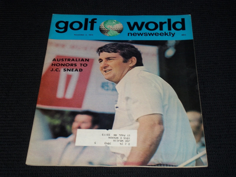 1973 NOVEMBER 2 GOLF WORLD NEWSWEEKLY MAGAZINE - J.C. SNEAD - E 6145