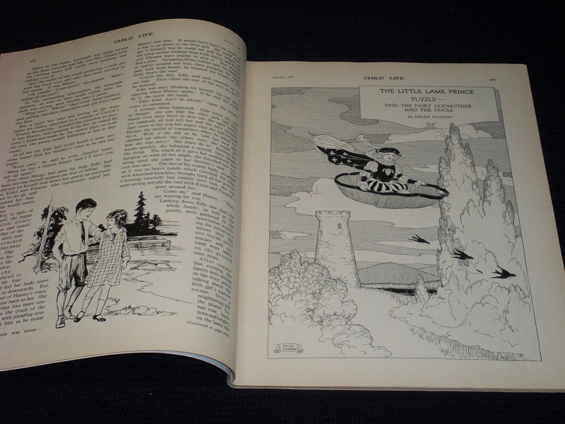 1927 AUGUST CHILD LIFE MAGAZINE NICE ILLUSTRATED COVER & INSIDES - E 3774