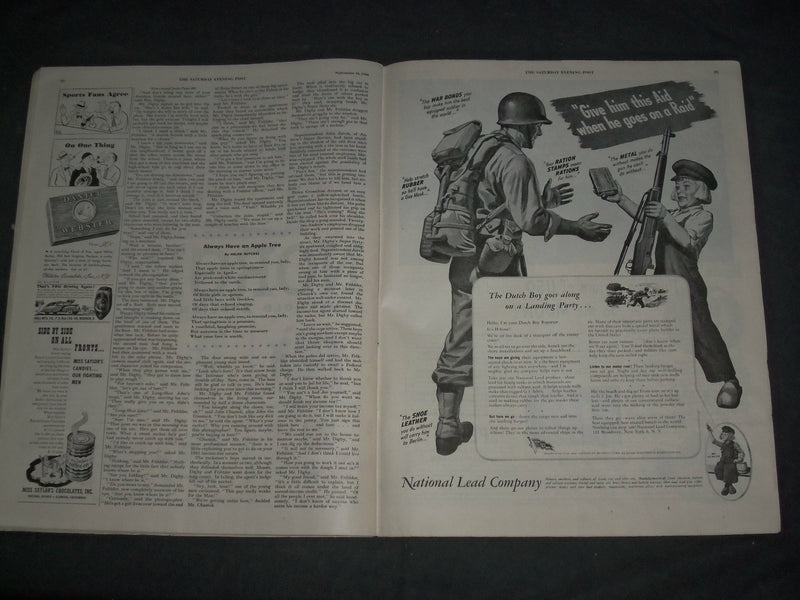1944 SEP 16 THE SATURDAY EVENING POST MAGAZINE - NORMAN ROCKWELL COVER- SP 2476P