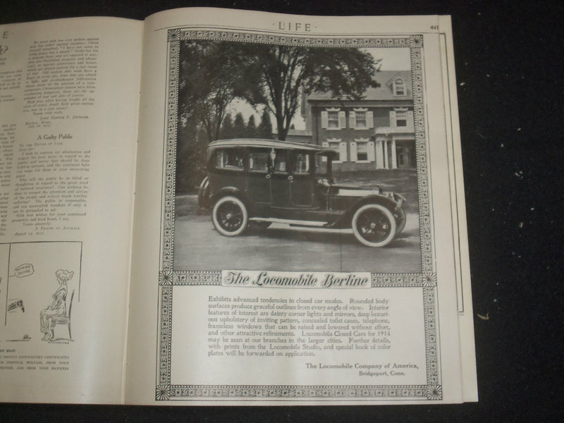 1913 SEPTEMBER 11 LIFE MAGAZINE - SCHOOL NUMBER - THE CALL OF THE WILD - ST 6494