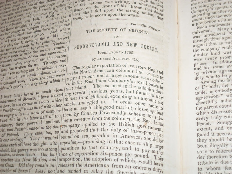 1846-1847 THE FRIEND RELIGIOUS & LITERARY JOURNAL BOUND VOLUME NO. 20 - KD 2682