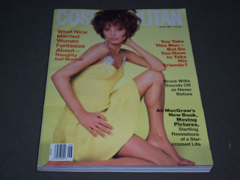 1991 JUNE COSMOPOLITAN MAGAZINE- CHRISTY TURLINGTON, PHOTO BY SCAVULLO - SP 3178