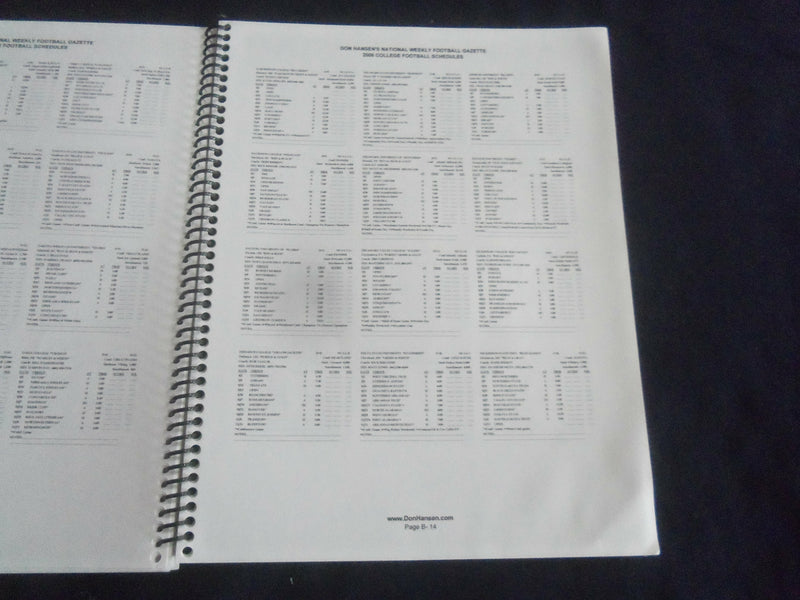 2006 DON HANSEN'S NATIONAL WEEKLY FOOTBALL GAZETTE & SCHEDULES - ST 659K