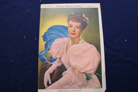 1947 AUGUST 3 CHICAGO TRIBUNE MAGAZINE - PHYLLIS CALVERT COVER - E 22844
