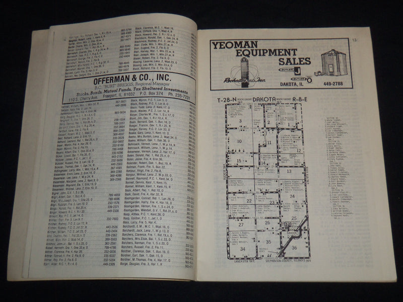 1979 STEPHENSON COUNTY ILLINOIS RURAL RESIDENT DIRECTORY - J 8589