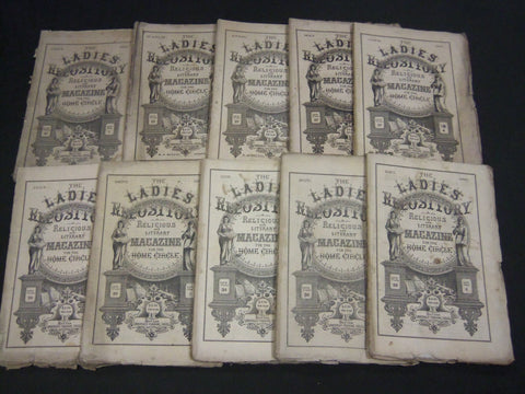 1867 LADIES' REPOSITORY LITERATURE & RELIGION MAGAZINE LOT OF 10 - WR 241H