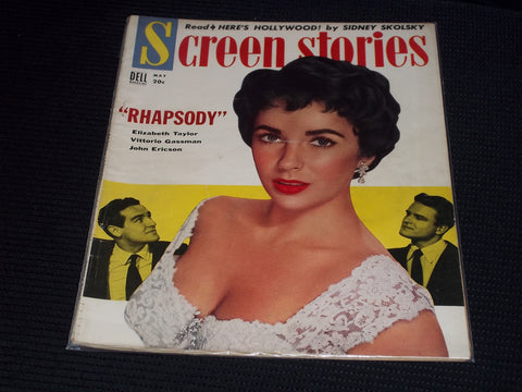 1954 MAY SCREEN STORIES MAGAZINE - LIZ TAYLOR FRONT COVER - E 14431