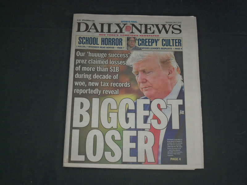 2019 MAY 8 NEW YORK DAILY NEWS - TRUMP IS BIGGEST LOSER -$1B PER TAX RECORDS