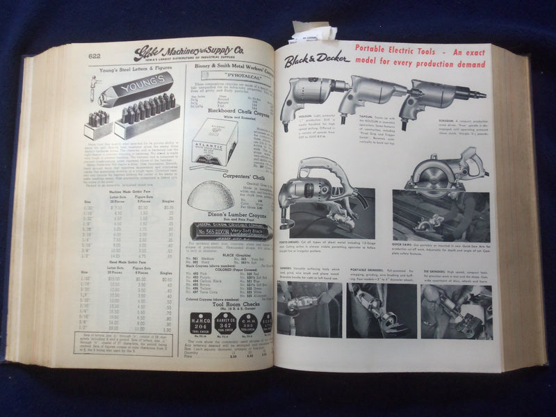 1949 GLOBE MACHINERY AND SUPPLY CO. HARDCOVER CATALOG NO. 50 - IOWA - R 98H