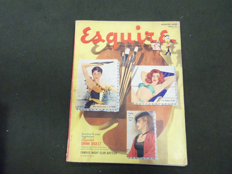 1950 AUGUST ESQUIRE MAGAZINE - NICE ILLUSTRATIONS, COVER AND ADS - ST 2768