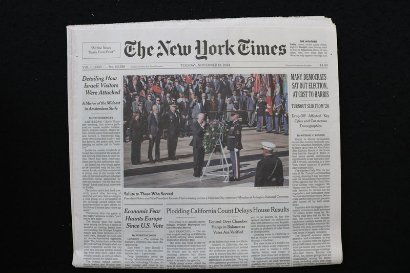 2024 NOV 12 NEW YORK TIMES - MANY DEMOCRATS SAT OUT ELECTION, AT COST TO HARRIS